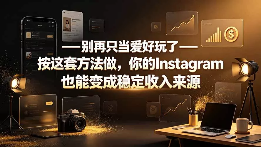 别再只当爱好玩了——按这套方法做，你的Instagram也能变成稳定收入来源胖子网创胖子网创
