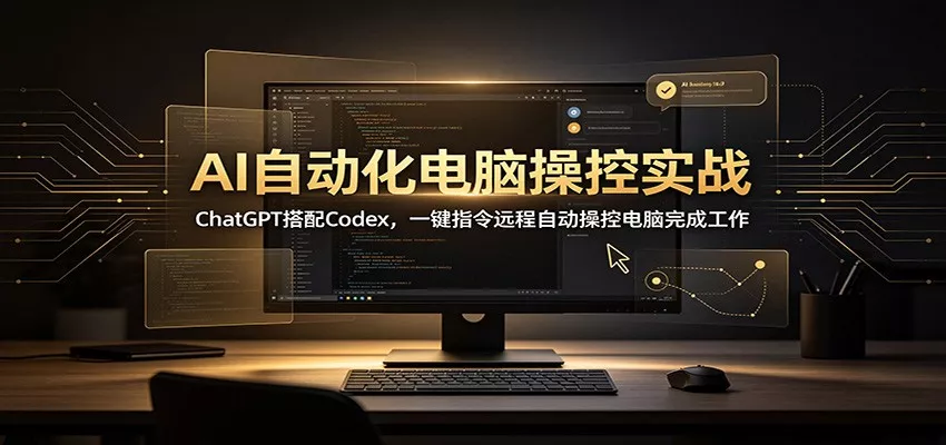 AI自动化电脑操控实战：ChatGPT搭配Codex，一键指令远程自动操控电脑完成工作胖子网创胖子网创