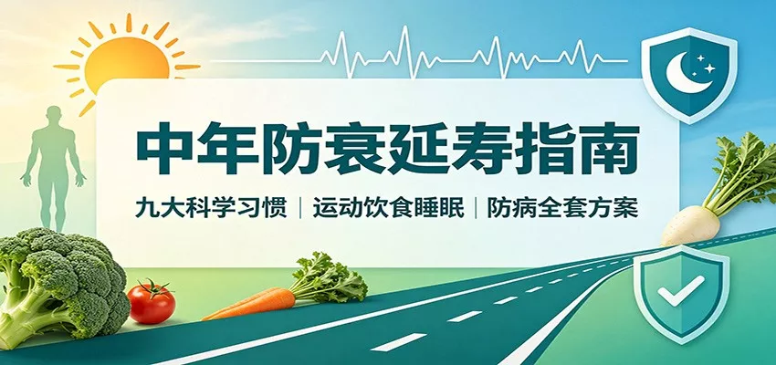 中年防衰延寿指南：九大科学习惯，运动饮食睡眠防病全套方案胖子网创胖子网创