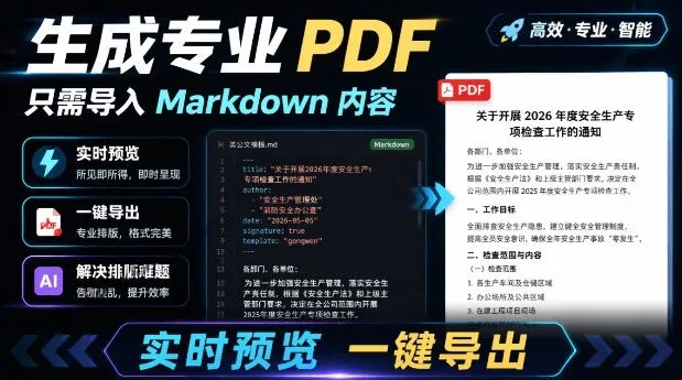 只需导入Markdown内容，实时预览一键导出专业PDF！轻松解决AI生成内容排版问题Presto胖子网创胖子网创
