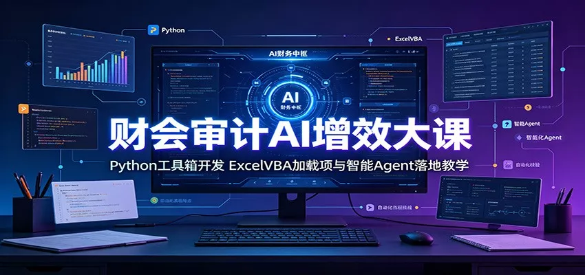 财会审计AI增效大课：Python工具箱开发，ExcelVBA加载项与智能Agent落地教学胖子网创胖子网创