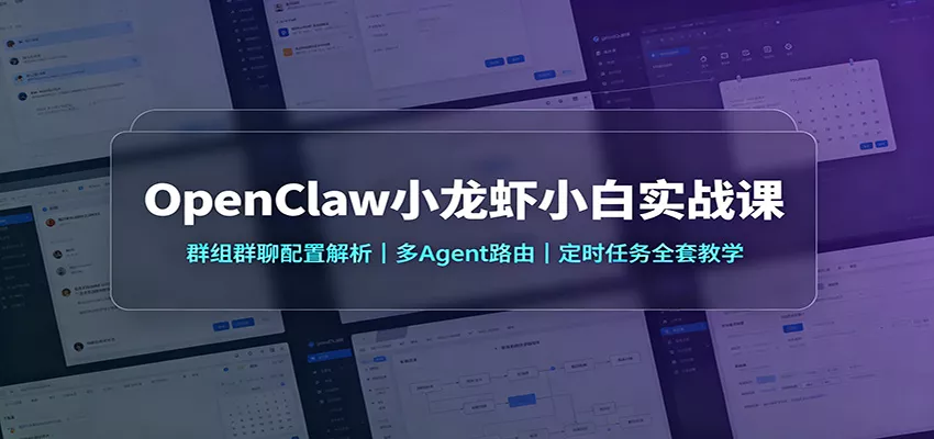 OpenClaw小龙虾小白实战课：群组群聊配置解析，多Agent路由，定时任务全套教学胖子网创胖子网创