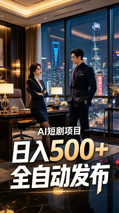 快手AI短剧自动发布，矩阵批量运营变现，轻资产副业项目，日入500+【揭秘】胖子网创胖子网创