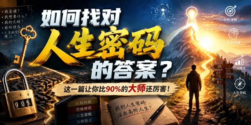 付费文章：如何找对人生密码的答案？这一篇让你比90%的大师还厉害！胖子网创胖子网创
