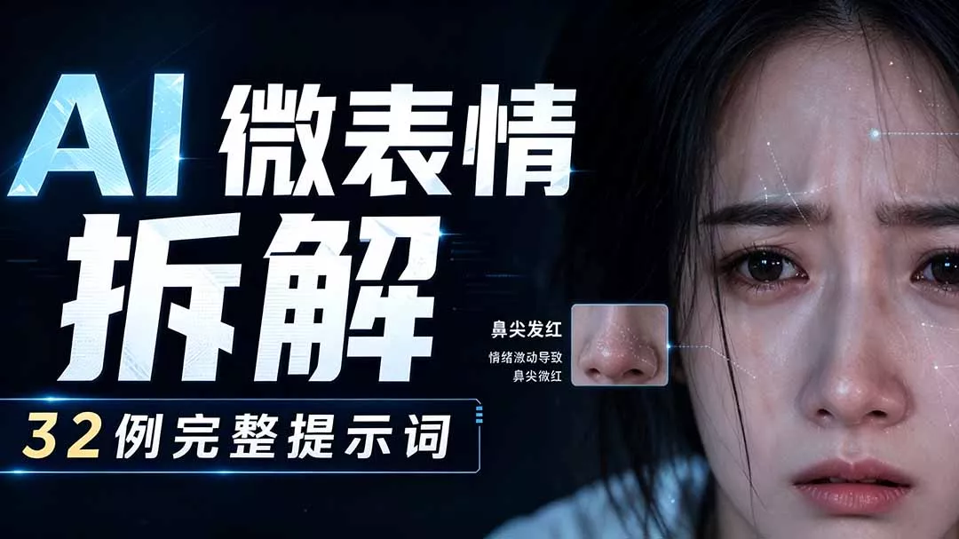 AI微表情拆解提示词合集,精准调控AI角色表情,告别塑料感、AI面瘫脸。 AI微表情拆解提示词合集,精准调控AI角色表情,告别塑料感、AI面瘫脸。