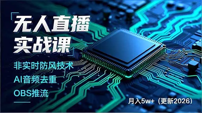 无人直播实战课(更新6月胖子网创胖子网创