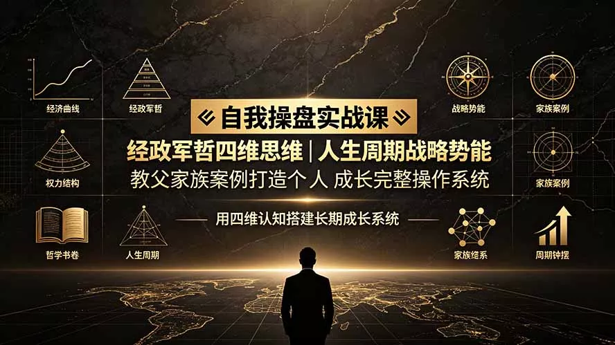 自我操盘实战课：经政军哲四维思维｜人生周期战略势能｜教父家族案例打造个人成长完整操作系统胖子网创胖子网创