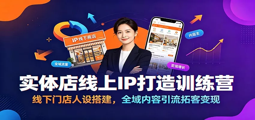 实体店线上IP打造训练营：线下门店人设搭建，全域内容引流拓客变现胖子网创胖子网创