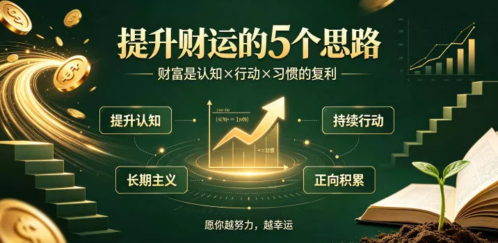 付费文章:提升财运的5个思路——财富是认知x行动x习惯的复利,愿你越努力,越幸运 付费文章:提升财运的5个思路——财富是认知x行动x习惯的复利,愿你越努力,越幸运