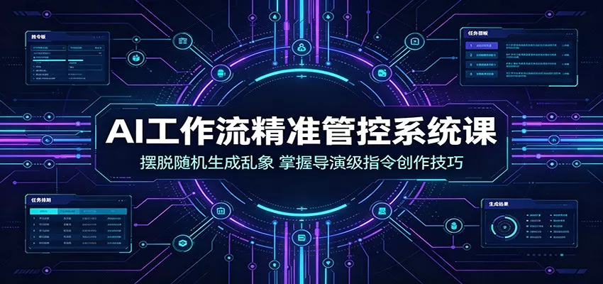 AI工作流精准管控系统课：摆脱随机生成乱象，掌握导演级指令创作技巧胖子网创胖子网创
