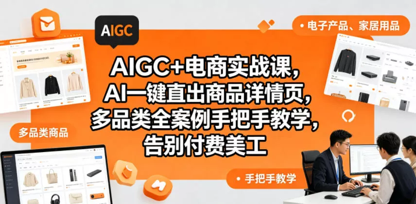 AIGC+电商实战课，AI一键直出商品详情页，多品类全案例手把手教学，告别付费美工(更新0820)胖子网创胖子网创