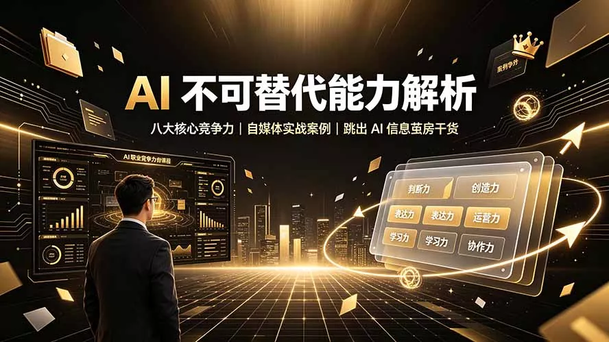 付费文章：AI 不可替代能力解析▸八大核心竞争力｜自媒体实战案例｜跳出 AI 信息茧房干货胖子网创胖子网创