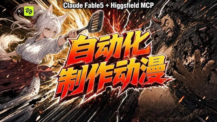 AI自动化动漫制作！Claude Fable 5接入Higgsfield MCP，直接生成完整创意内容胖子网创胖子网创