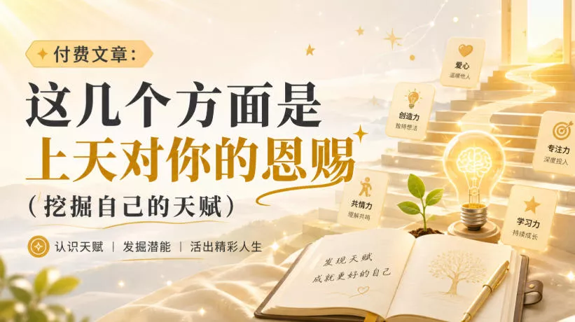 付费文章：这几个方面是上天对你的恩赐(挖掘自己的天赋)胖子网创胖子网创