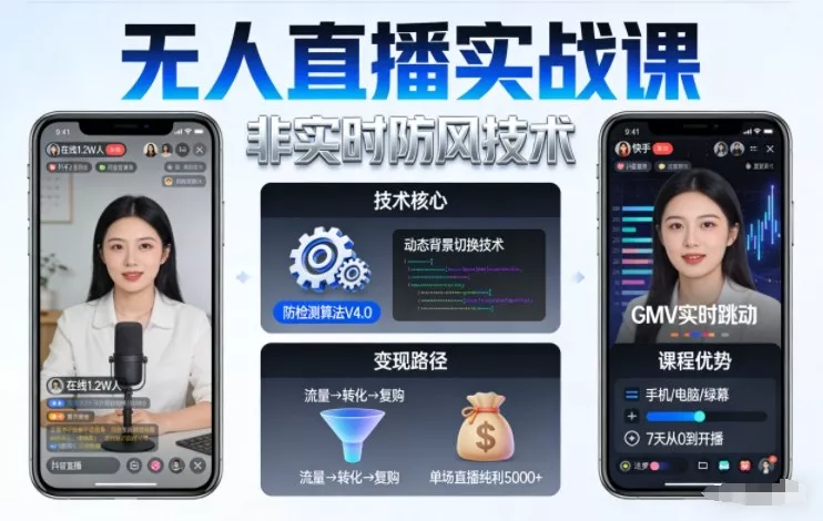 宝子哥无人直播实战课,非实时防风技术,聚焦抖音快手等平台直播带货,轻松开启直播变现之路(更新2026年07月24日) 宝子哥无人直播实战课,非实时防风技术,聚焦抖音快手等平台直播带货,轻松开启直播变现之路(更新2026年07月24日)