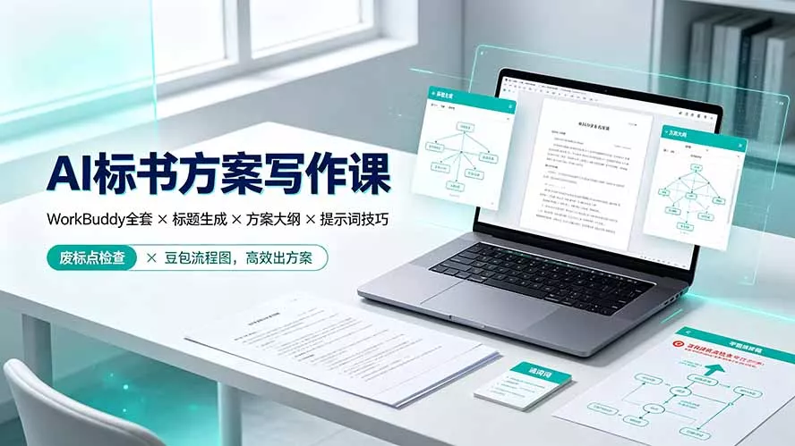 AI标书方案写作课:WorkBuddy全套×标题生成×方案大纲×提示词技巧×废标点检查×豆包流程图,高效出方案 AI标书方案写作课:WorkBuddy全套×标题生成×方案大纲×提示词技巧×废标点检查×豆包流程图,高效出方案