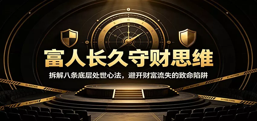 富人长久守财思维：拆解八条底层处世心法，避开财富流失的致命陷阱胖子网创胖子网创